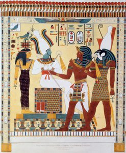 Wandmalerei aus den Gräbern der Könige von Theben, entdeckt von G. Belzoni, 1820-1822