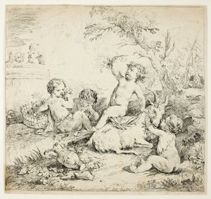 Putten mit einer Ziege von Charles Joseph Natoire