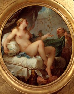 Danae empfängt den goldenen Regen. Zeus verführt Danae in Form eines Goldregens. Gemälde von Charles Joseph Natoire von Charles Joseph Natoire