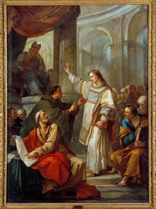 Die Vorhersage des Heiligen Stephanus. Gemälde von Charles Joseph Natoire von Charles Joseph Natoire
