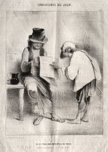 Karikaturen des Tages: Das Lesen der Geheimnisse von Paris von Charles Joseph Traviès de Villers