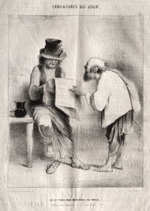 Karikaturen des Tages: Das Lesen der Geheimnisse von Paris von Charles Joseph Traviès de Villers