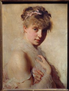 Porträt eines jungen Mädchens. Gemälde von Charles Chaplin (1825-1891) von Charles Joshua Chaplin