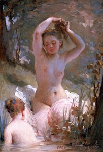 Zwei Mädchen beim Baden, 1864