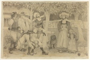 Petanque-Spieler in der Bretagne von Charles Laval