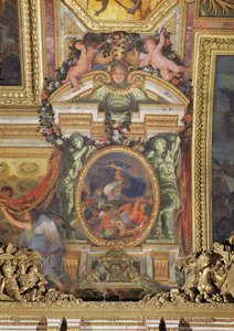 Niederlage der Türken in Ungarn durch die Truppen des Königs im Jahr 1664, Deckenmalerei aus der Galerie des Glaces von Charles Le Brun