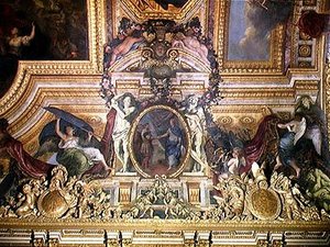 Die Erneuerung des Bündnisses mit den Schweizern 1663, Deckenmalerei aus der Galerie des Glaces