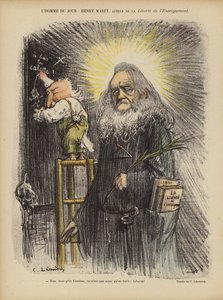 Karikatur des französischen Journalisten und Politikers Henry Maret und Premierminister Emile Combes von Charles Leandre