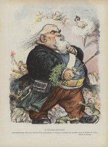 Karikatur des französischen Malers und Politikers Etienne Dujardin-Beaumetz. Illustration für Le Rire von Charles Leandre