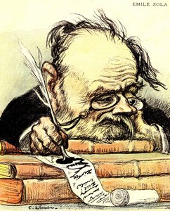 Karikatur von Emile Zola, Illustration von Charles Leandre in „The Rire“ von Charles Leandre