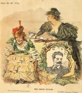 Karikatur für die zweihundertste Aufführung von Mademoiselle Fifi, nach einer Novelle von Guy de Maupassant von Charles Leandre