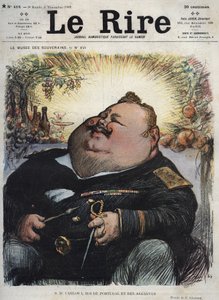 Karl I., König von Portugal (1863-1908) - Karikatur von Charles Leandre (1862-1934) in „Le Rire“ vom 8. November