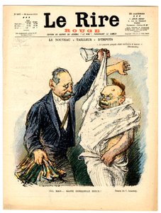 Cover von "Le Lire rouge", Satirisch in Schwarz-Weiß von Charles Leandre