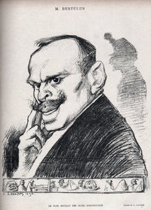 Dreyfus-Affäre - Der gebildetste Untersuchungsrichter - Paul Bertulus 1851-1917 - französischer Magistrat - Karikatur von Charles Leandre (1862-1934) in „Le Rire“ Nummer 197 von 1898