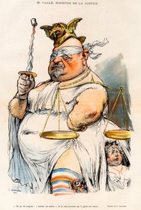 Ernest Vallé (1845-1920) - Justizminister im Jahr 1902 - Karikatur von Charles Léandre (1862-1934) in 
