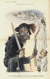 François Coppée, französischer Schriftsteller und Nationalist, Illustration für Le Rire