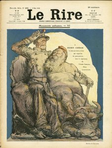 Illustration von Charles Leandre (1862-1934) für das Cover von Le Rire, 09/05/08 - Armee - Vache, Cherie Henry (1867-1936) von Charles Leandre