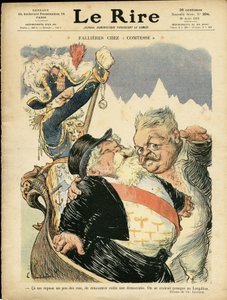 Illustration von Charles Leandre (1862-1934) für das Cover von Le Rire, 20/08/10 - Fallieres bei der Gräfin - Italien, Präsident der Republik, Hut, Identifikator, Venedig - Fallieres Armand (1841-1931) von Charles Leandre