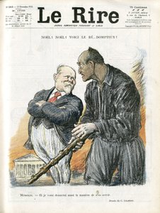 Illustration von Charles Leandre (1862-1934) für das Titelblatt von Le Rire, 23/12/22 - Noel Noel - Präsident der Republik - Poincaré Raymond, Mussolini Benito, Tamer