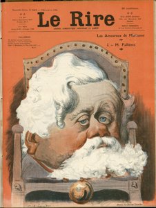 Illustration von Charles Leandre (1862-1934) für das Titelblatt von Le Rire, Nr. 149, 09/12/05 - Präsident der Republik, Sessel (Symbol der Macht) - Fallières Armand (1841-1931) von Charles Leandre