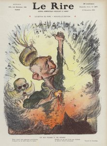 König Peter I. von Serbien. Illustration für Le Rire von Charles Leandre