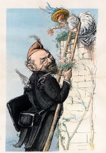 Léon Bourgeois (1851-1925), französischer Anwalt und Politiker - Karikatur von Charles Léandre (1862-1934) in 