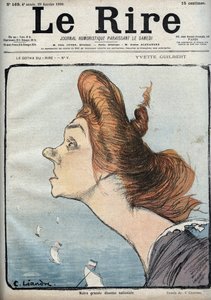 Porträt der Sängerin Yvette Guilbert (1865-1944) - Karikatur von Charles Leandre (1862-1934) in „Le Rire“ vom 29. Januar