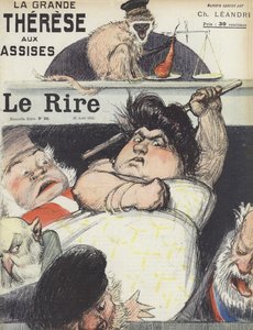 Der Prozess der berüchtigten Betrügerin Therese Humbert. Illustration für Le Rire