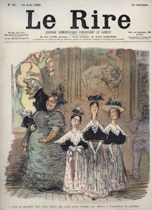 Das ist das erste Mal in diesem Jahr, dass wir unsere Mädchen zur Kunstausstellung geführt haben - Karikatur von Charles Leandre (1862-1934) in „Le Rire“ vom 10. August von Charles Leandre