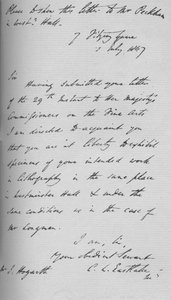 Ein Brief von Charles Lock Eastlake, 1847