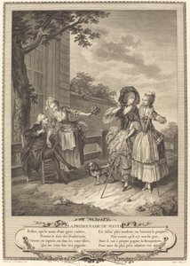 Der Morgenspaziergang von Charles Louis Lingée after Sigmund Freudenberger