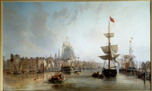 Der Hafen von Rouen im Jahr 1855 von Charles Louis Mozin