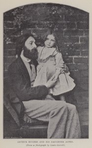 Arthur Hughes und seine Tochter Agnes (s/w Foto) von Charles Lutwidge Dodgson
