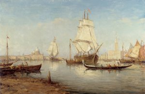 Galeonen und Gondeln im Becken von San Marco (Markusplatz in Venedig) von Charles Malfroy