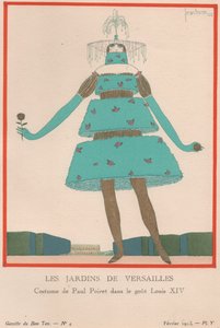 Die Gärten von Versailles, Februar 1913 (Pochoir-Druck) von Charles Martin