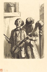Die Straßensänger von Charles Maurand after Honoré Daumier