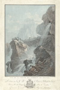 Ansicht des Wasserfalls von Gelten