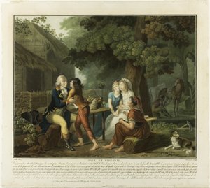 Die Ankunft von Monsieur de la Bourdonnais, Platte 3 aus Paul et Virginie von Charles Melchior Descourtis