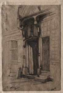 Tür eines alten Klosters in der Rue Mirabeau, Bourges
