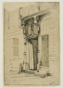 Tür eines alten Klosters in der rue Mirabeau, Bourges von Charles Meryon