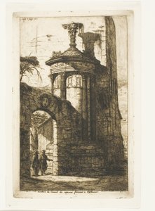 Eingang zum französischen Kapuzinerkloster in Athen von Charles Meryon