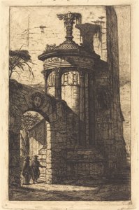 Eingang zum französischen Kapuzinerkloster in Athen von Charles Meryon