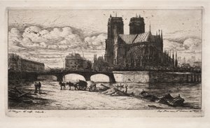 Radierungen von Paris: Der Chor der Kathedrale Notre Dame von Charles Meryon