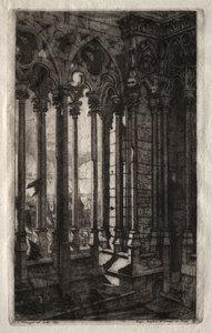Radierungen von Paris: Die Galerie von Notre Dame, 1853 von Charles Meryon