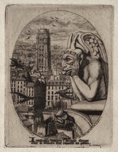 Radierungen von Paris: Der Wasserspeier von Charles Meryon