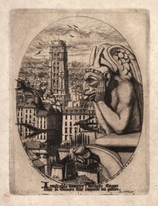 Radierungen von Paris: Der Wasserspeier von Charles Meryon