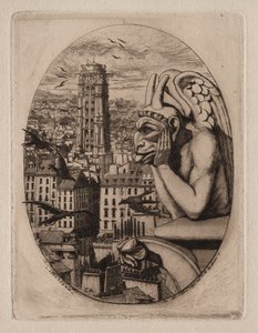 Radierungen von Paris: Der Wasserspeier, 1853 von Charles Meryon