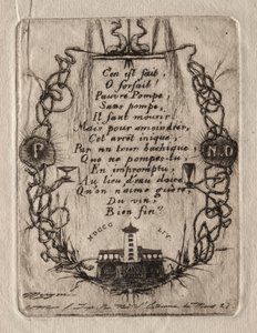 Radierungen von Paris: Die Notre-Dame-Pumpe, kleine Platte