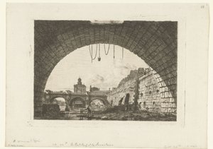 Ansicht von Pont-Neuf unter dem Bogen Pont-au-Change in Paris