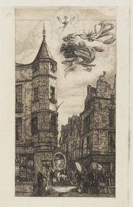 Haus mit Turm, Nr. 22 von Charles Meryon